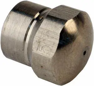 Erie Tools Button Nose 1/8-inch Drain Cleaning Nozzle 5.5 Orifice 5500 PSI Stainless Steel for Sewer Pipe Water Jetter