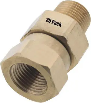 25 Erie Tools Brass Pressure Washer Swivel Coupler 3/8in. Male to Female NPT 3200 PSI