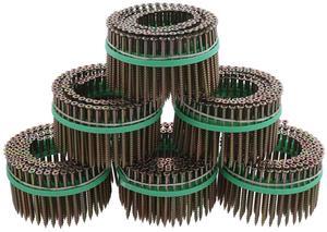 MURO® #8 x 3" Twinfast Coarse Thread Bugle Head #2 Square Drive Sharp Point Screw Tip, Yellow Zinc Coating- Coil 900 pc for Flooring and Decking