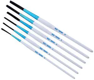Andrew Mack Tilly Quill Series Synthetic Hair Pinstriping Paint Brushes Hanson Mack Set of 6 Sizes 0,2,4,6,8, and 10