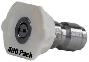 (400) Erie Tools 4.5 Stainless Steel Orifice 40 Degree 1/4in. Quick Connect 4000 PSI High Pressure Washer Spray Nozzle Tips