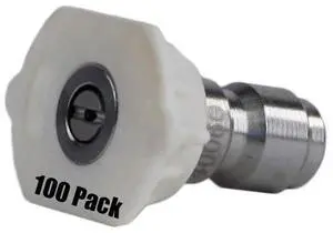(100) Erie Tools 4.5 Stainless Steel Orifice 40 Degree 1/4in. Quick Connect 4000 PSI High Pressure Washer Spray Nozzle Tips