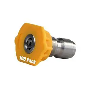 (100) Erie Tools 3.5 Stainless Steel Orifice 15 Degree 1/4in. Quick Connect 4000 PSI High Pressure Washer Spray Nozzle Tips