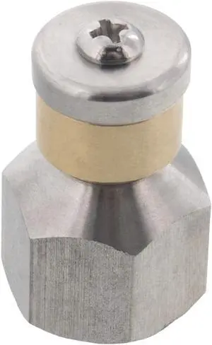 Erie Tools Rotating 3/8" Drain Cleaning Nozzle 13.5 Orifice 4000 PSI Stainless Steel for Sewer Pipe Water Jetter