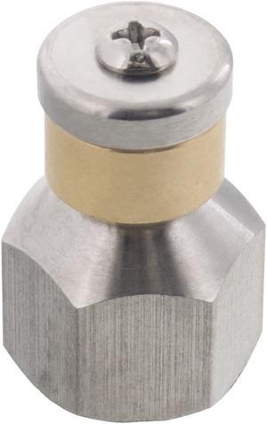Erie Tools Rotating 3/8" Drain Cleaning Nozzle 3.5 Orifice 4000 PSI Stainless Steel for Sewer Pipe Water Jetter