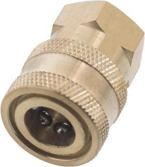 Erie Tools 1/4in. FPT Female Brass Socket Quick Connect Coupler 4000 PSI 10 GPM for Pressure Washer Nozzle Gun Hose Wand