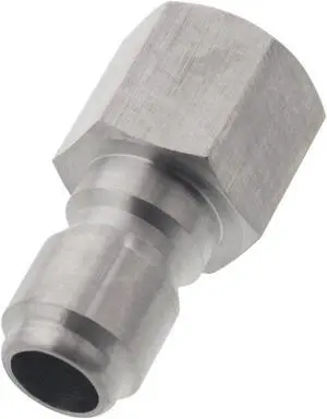 Erie Tools Pressure Washer 3/8in. Female NPT to Quick Connect Plug Stainless Steel Coupler High Temp 4000 PSI 10.5 GPM