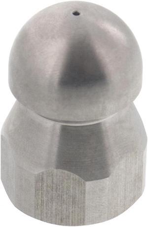 Erie Tools Button Nose 3/8" Drain Cleaning Nozzle 9.0 Orifice 5500 PSI Stainless Steel for Sewer Pipe Water Jetter