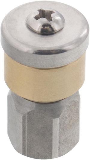 Erie Tools Rotating 1/8" Drain Cleaning Nozzle 2.0 Orifice 4000 PSI Stainless Steel for Sewer Pipe Water Jetter