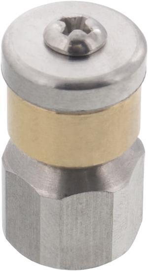 Erie Tools Rotating 1/4" Drain Cleaning Nozzle 4.0 Orifice 4000 PSI Stainless Steel for Sewer Pipe Water Jetter