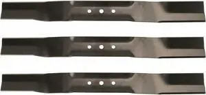 USA Mower Blades (3) TB22BP Medium Lift for Toro 104869703 108976402P Length 21-11/16 in. Width 2-1/4 in. Thickness .150 in. Center Hole 7/16 in. 22 in. Deck