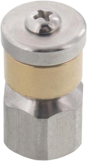 Erie Tools Rotating 1/4" Drain Cleaning Nozzle 5.5 Orifice 4000 PSI Stainless Steel for Sewer Pipe Water Jetter