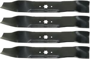 4 USA Mower Blades MTD610MBP Extra High-Lift Mulching Blade for MTD 4720610 490-110-M114 7420610 742-0610A Length 19-5/16 in. Width 2-3/4 in. Thickness .150 in. Center Hole 6 Point Star 38 in. Deck