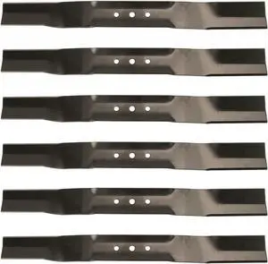 USA Mower Blades (6) TB22BP Medium Lift for Toro® 104869703 108976402P Length 21-11/16 in. Width 2-1/4 in. Thickness .150 in. Center Hole 7/16 in. 22 in. Deck
