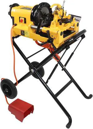 Steel Dragon Tools® 300 Compact Pipe Threading Machine and Cart compatible with RIDGID® 815A Die Head and Dies