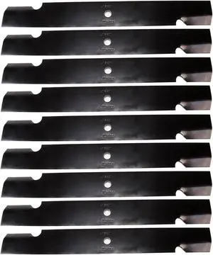 9 USA Mower Blades U15207BP High-Lift for Exmark 103-0301 103-0301-S 103-1580-S 103-2530 1-633483 613112 613250 Length 20-1/2 in. Width 2-1/2 in. Thickness .203 in. Center Hole 5/8 in. 60 in. Deck