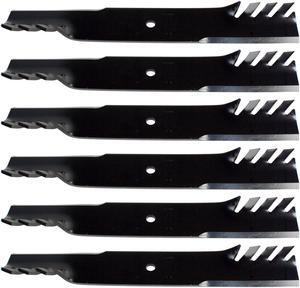 USA Mower Blades (6) CMB2763BP Toothed Extra High Lift Blade Fits Ariens® 09081200 08899100 08979600 Gravely® 025124 Length 20-1/2 in. Width 3 in. Thickness .250 in. Center Hole 5/8 in. 60 in. Deck
