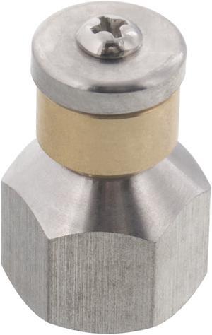 Erie Tools Rotating 3/8" Drain Cleaning Nozzle 8.5 Orifice 4000 PSI Stainless Steel for Sewer Pipe Water Jetter
