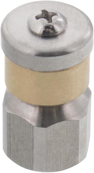 Erie Tools Rotating 1/4" Drain Cleaning Nozzle 7.0 Orifice 4000 PSI Stainless Steel for Sewer Pipe Water Jetter