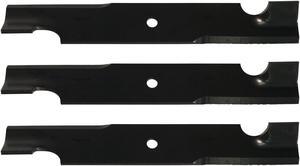 USA Mower Blades U13750BP (3) High-Lift for Gravely® 8779251 8861651 88993300 046998 Length 17in. Width 2-1/2 in. Thickness .250 in. Center Hole 5/8 in. 32 in. and 50 in. Deck