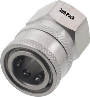 200 Erie Tools 3/8in. FPT Female Stainless Steel Socket Quick Connect Coupler 4000 PSI 10 GPM for Pressure Washer Nozzle Gun Hose Wand