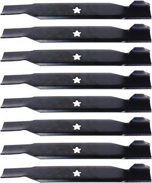 USA Mower Blades (8) AYP842BP High Lift Blade Fits AYP® Craftsman® 12784 127842 138407 138497 138970 193957 Length 19 5/16in. Width 2 1/4in. Thickness .150in. Center Hole 5 PT ST 38in. Deck
