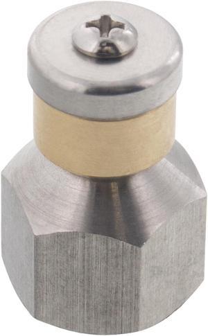 Erie Tools Rotating 3/8" Drain Cleaning Nozzle 4.0 Orifice 4000 PSI Stainless Steel for Sewer Pipe Water Jetter