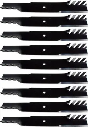 USA Mower Blades (9) CMB1113BP Toothed Low Lift Blade Replacement for Ferris® Kees® Lesco® Snapper® Wright® 1520842 823006 Length 21in Width 3 in. Thickness .250in. Center Hole 5/8in. 60 61in. Deck