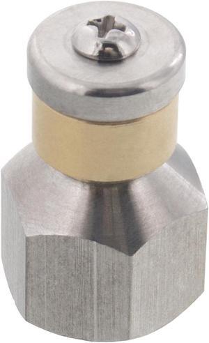 Erie Tools Rotating 3/8" Drain Cleaning Nozzle 5.0 Orifice 4000 PSI Stainless Steel for Sewer Pipe Water Jetter