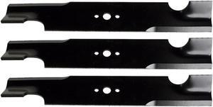 USA Mower Blades U15065BP (3) Notched High-Lift for Bobcat® 03239 112111-01 2722543-01 Length 16-1/4 in. Width 2-1/2 in. Thickness .250 in. Center Hole 5/8 in. 32 in. 48 in. Deck