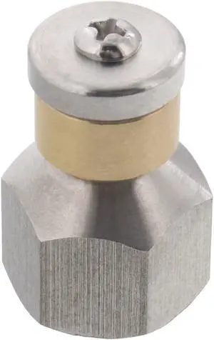Erie Tools Rotating 3/8" Drain Cleaning Nozzle 10.0 Orifice 4000 PSI Stainless Steel for Sewer Pipe Water Jetter