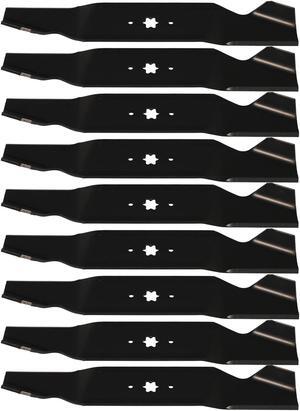 9 USA Mower Blades® MTR6771BP Notched High-Lift for Cub Cadet 742-0677 942-0677 OCC-742-0677 MTD 490-110-M117 Length 18-1/2 in. Width 3 in. Thickness .204 in. Center Hole 6 Point Star 54 in. Deck
