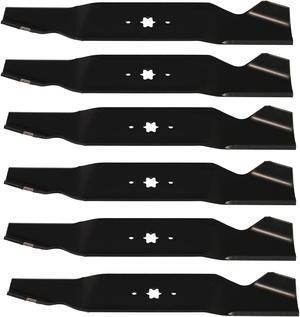 6 USA Mower Blades® MTR6771BP Notched High-Lift for Cub Cadet 742-0677 942-0677 OCC-742-0677 MTD 490-110-M117 Length 18-1/2 in. Width 3 in. Thickness .204 in. Center Hole 6 Point Star 54 in. Deck