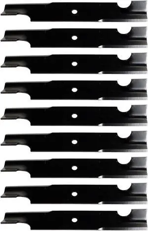 USA Mower Blades U15180BP (9) High-Lift Replacement Blade for Toro® 103-6387 103-6387-S 103-6402-S Length 18 in. Width 2-1/2 in. Thickness .250 in. Center Hole 15/16 in. 52 in. Deck