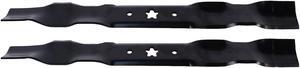 2 USA Mower Blades AYP340BP Mulching Blade Fits AYP Craftsman Husqvarna 127843 134149 138498 138791 138971 139775 24676 Length 21 in. Width 2-1/4 in. Thickness .134 in. Center Hole 5 PT ST 42 in. Deck
