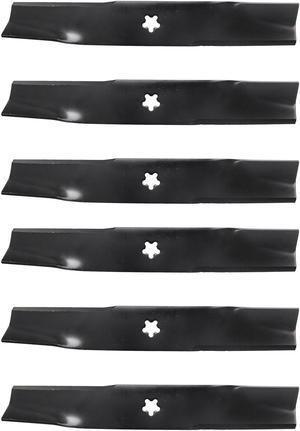 USA Mower Blades U12025BP (6) High-Lift for Husqvarna® 539113425 Dixon® 575296401 Length 16-1/4 in. Width 2-1/2 in. Thickness .200 in. Center Hole 5 Point Star 48 in. Deck