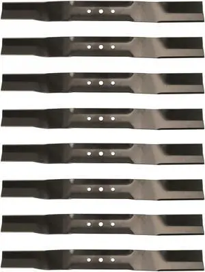 USA Mower Blades (8) TB22BP Medium Lift for Toro® 104869703 108976402P Length 21-11/16 in. Width 2-1/4 in. Thickness .150 in. Center Hole 7/16 in. 22 in. Deck