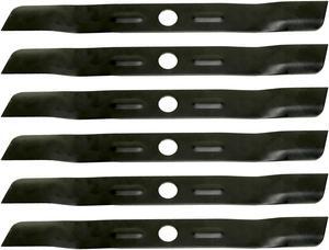6 USA Mower Blades BD18BP Low Lift Mulching Blade Replaces Black & Decker 90548199 Length 17 1/2 in. Width 1-3/4 in. Thickness .150 in. Center Hole 1 in.