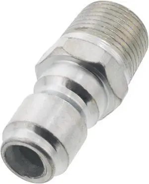 Erie Tools Pressure Washer 3/8in. Male NPT to Quick Connect Plug Zinc Plated Coupler High Temp 4000 PSI 10.5 GPM
