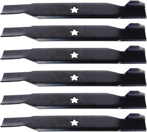 USA Mower Blades (6) AYP842BP High Lift Blade Fits AYP® Craftsman® 12784 127842 138407 138497 138970 193957 Length 19 5/16in. Width 2 1/4in. Thickness .150in. Center Hole 5 PT ST 38in. Deck