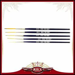 Set of 5 Size 0-6 Series 444 The Virus Scrolling Script Pinstriping Brush With Specially Blended Golden Taklon