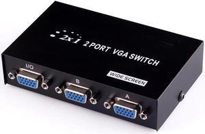 2 Port HD VGA SVGA Sharing Switch Box For LCD PC TV Monitor Video 2 In 1 Out for PC Laptop