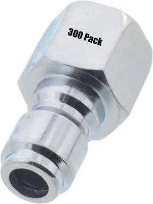 300 pack Pressure Washer 3/8in. Female NPT to Quick Connect Plug Zinc Plated Coupler High Temp 4000 PSI 10.5 GPM