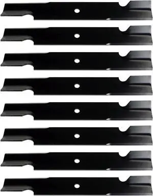 USA Mower Blades (8) U11108BP Standard Medium Lift Replacement Blades for Great Dane® D18037 GDU10231 Length 18 in. Width 2-1/2 in. Thickness .203 in. Center Hole 5/8 in. 36 in. 52 in. 54 in. Deck