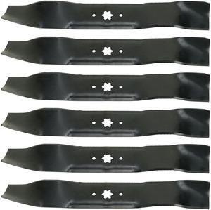 6 USA Mower Blades MTD610MBP Extra High-Lift Mulching Blade for MTD 4720610 490-110-M114 7420610 742-0610A Length 19-5/16 in. Width 2-3/4 in. Thickness .150 in. Center Hole 6 Point Star 38 in. Deck