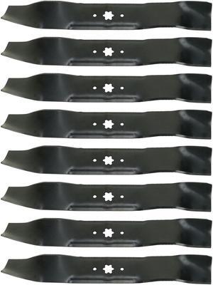 8 USA Mower Blades MTD610MBP Extra High-Lift Mulching Blade for MTD 4720610 490-110-M114 7420610 742-0610A Length 19-5/16 in. Width 2-3/4 in. Thickness .150 in. Center Hole 6 Point Star 38 in. Deck