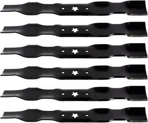6 USA Mower Blades AYP339BP Mulching Blade Fits AYP® 532532193957 581116301 581116302 532 13 41-48 Length 19-5/8 in. Width 2-1/4 in. Thickness .140 in. Center Hole 5 PT ST 38 in. Deck
