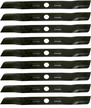 9 USA Mower Blades BD18BP Low Lift Mulching Blade Replaces Black & Decker 90548199 Length 17 1/2 in. Width 1-3/4 in. Thickness .150 in. Center Hole 1 in.