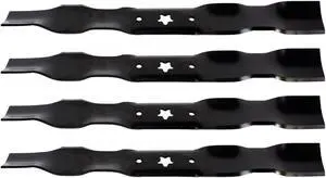 4 USA Mower Blades AYP339BP Mulching Blade Fits AYP® 532532193957 581116301 581116302 532 13 41-48 Length 19-5/8 in. Width 2-1/4 in. Thickness .140 in. Center Hole 5 PT ST 38 in. Deck