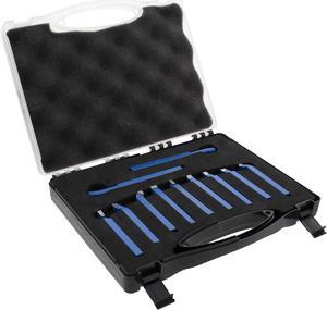 Erie Tools 11 Piece 5/16 in. Metal Lathe Cutter Set with Carbide Tipped for Turning, Boring, and Chamfering